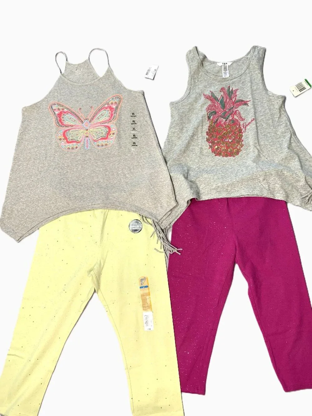 NEW 4 Piece Kids Set Guess/Children's/Thereabouts Tank Tops/Leggings Size 14